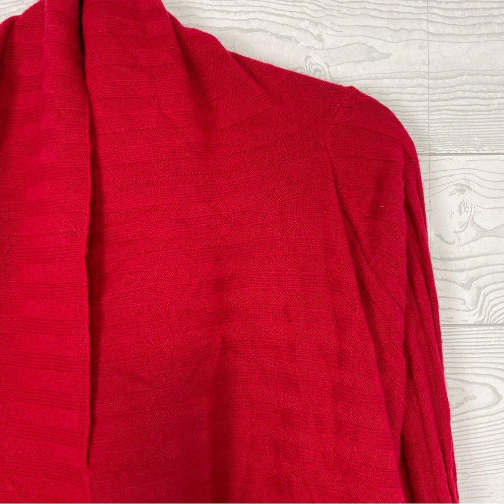 Nordstrom Red Wool/Cashmere Blend Ribbed Cardigan Size Large - Picture 2 of 6